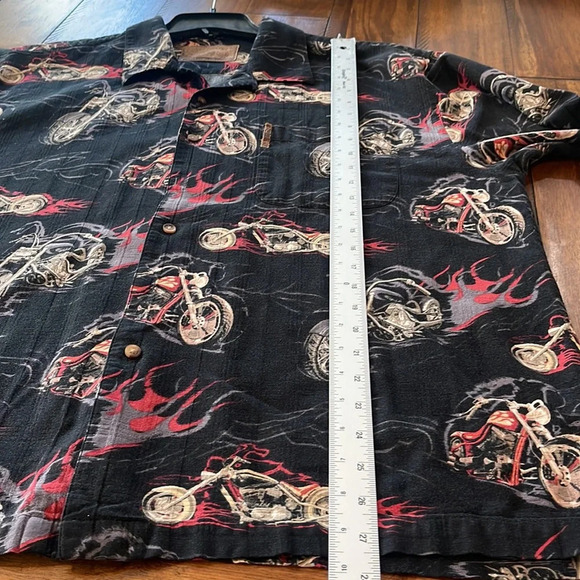 Clearwater Outfitters Motorcycle Hot Wheels Biker Button Down Shirt Size XL - Picture 10 of 14